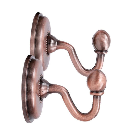 Metal curtain holdback wall hooks, rose gold U-shaped hooks with wall plates