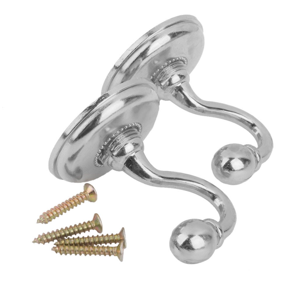 WQQZJJ Organization And Storage 2x Metal Curtain Holdback Wall Tie Back Hooks Hanger Holder Window Curtain Hooks On Clearance Silver