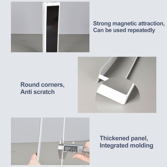 White magnetic hanger rack frame with black side panels and rounded corner design