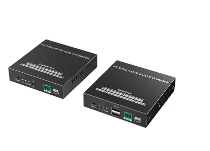 XTENDR HDMI KVM over IP Kit | 4K@60Hz | 120m over 1Gbps Network | HDMI Loop Out | Audio Out | 2x USB-A | XTR-C7KVM-HL-V2