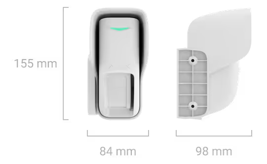 AJAX#107870 Ajax Curtain Outdoor Jeweller White Wireless Outdoor Curtain Motion Detector