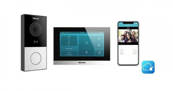 Akuvox IP Intercom Kit E12S/C313N – Smart Video Door Station & 7” Indoor Monitor, SIP, RFID, NFC, Bluetooth, PoE – Secure Entry Solution for Homes & Businesses