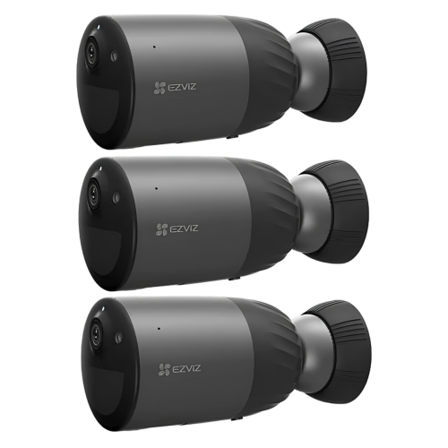 EZVIZ CS‑BC1C PRO 8MP 4K Smart Security Camera – 3-Pack | Wire-Free, Color Night Vision, AI Detection, IP65 Weatherproof