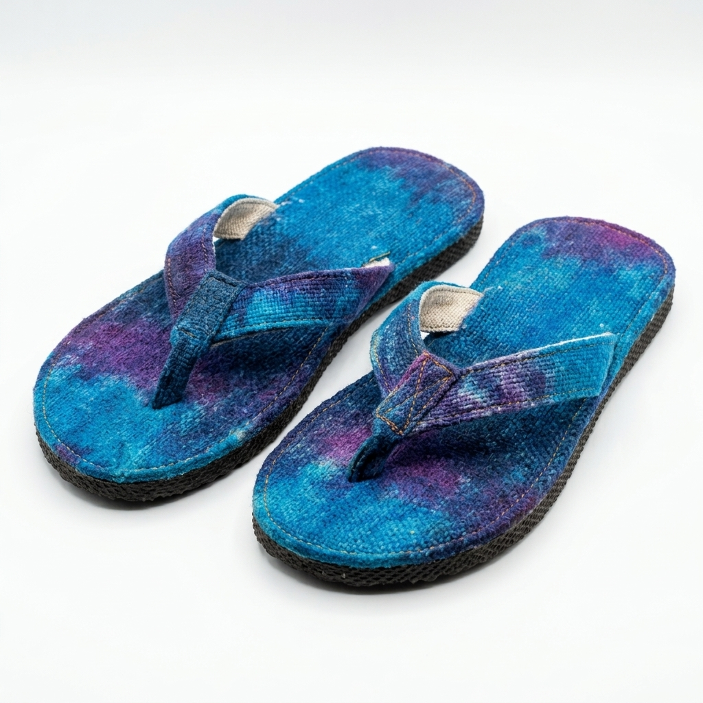 Blue Dye Hemp Flip Flops – Blue & Tie Dye Vegan Summer Sandals