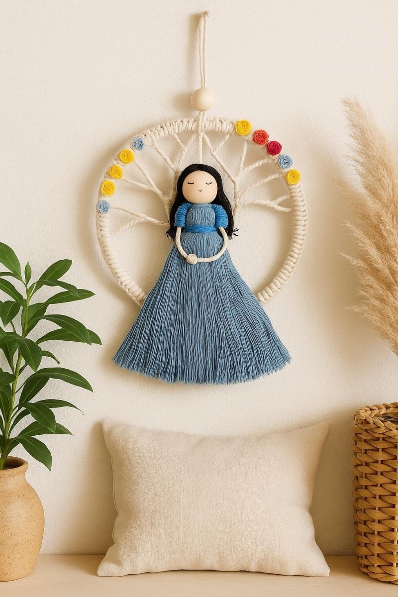Boho Doll Dreamcatcher with Flower Beads