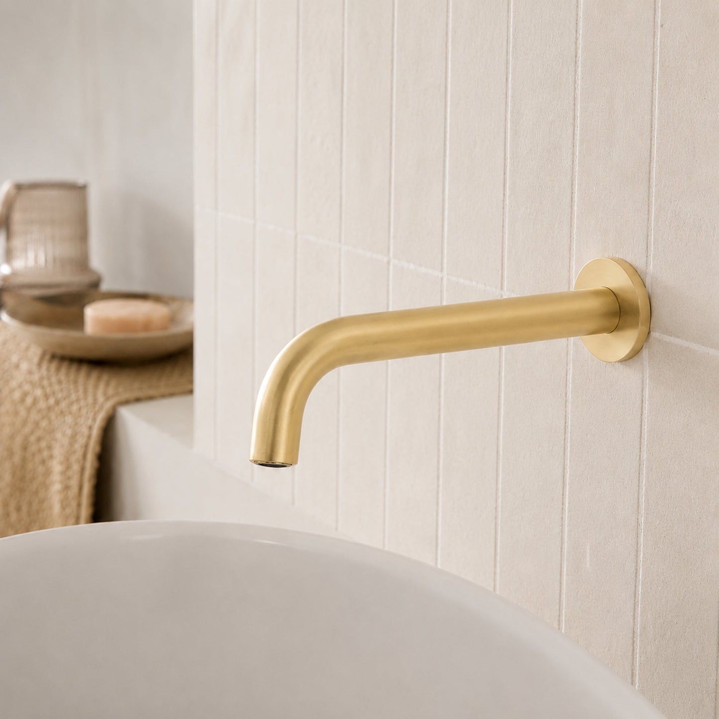 Reno Wall Spout - Brushed Brass