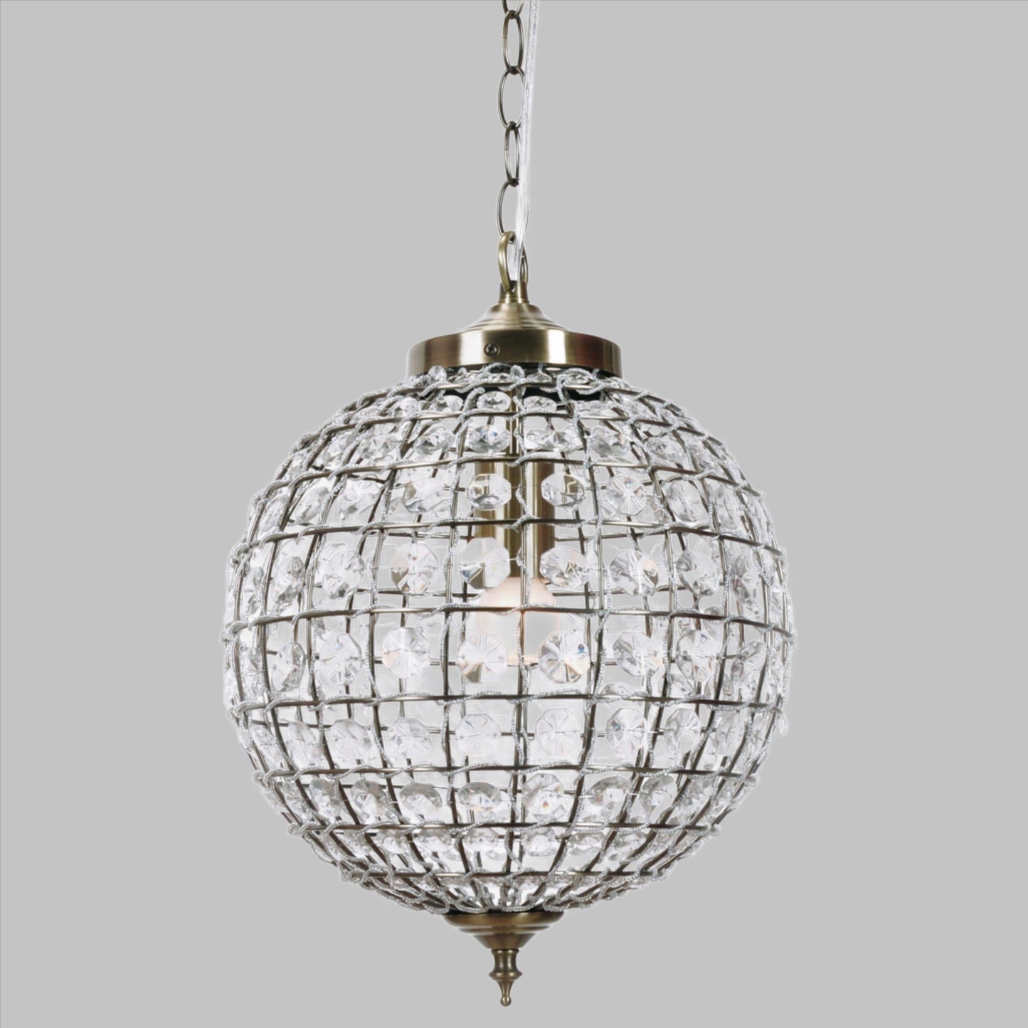 Casablanca Crystal Pendant Chandelier - Brass