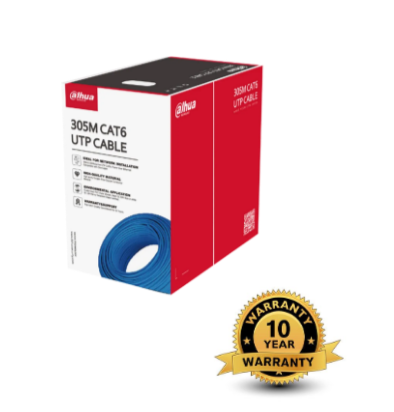 Dahua DH-PFM920I-6UN-C UTP CAT6 Network Cable – 305m Box, High-Purity Copper, PoE Support, CPR Eca Rated, Blue