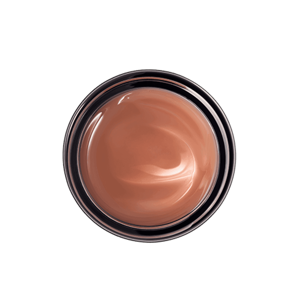 Jar with smooth beige-cream gel texture visible from the top