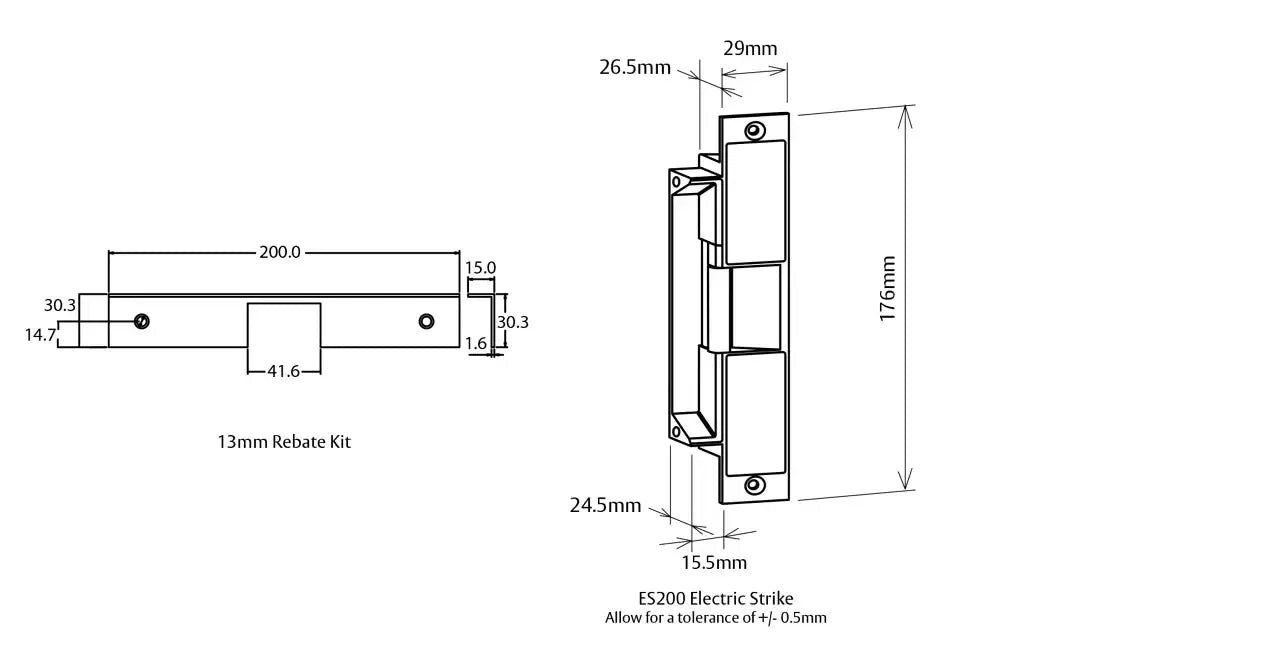 ASSA ABLOY ES200-1 Lockwood Padde Series High Security Electric Strike | Non-Monitored | Fail Safe/Fail Secure | 12VDC