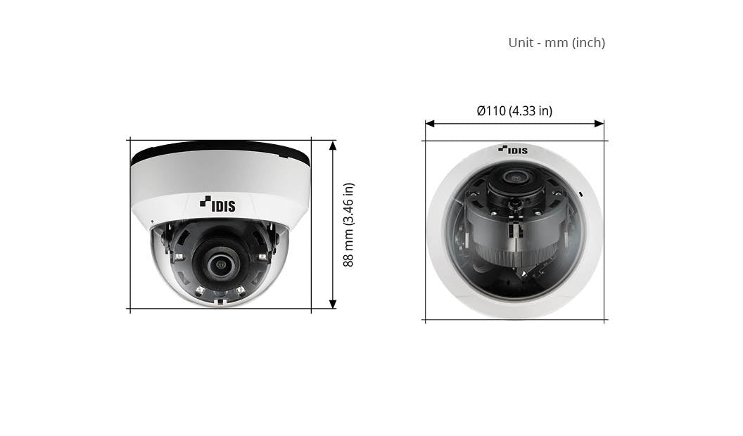 DC‑D4517RX 2.8 mm 5MP H.265 IR Dome Camera – Fixed Lens, PoE, WDR, ONVIF