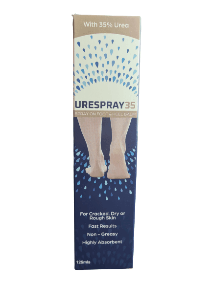 UreSpray35 35% urea foot moisturiser spray box, 125 mL