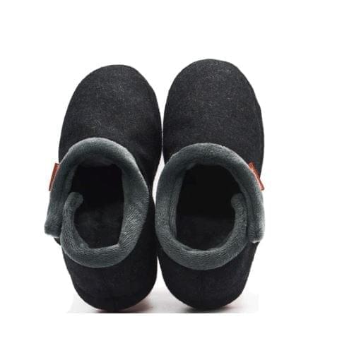 Closed-toe women's orthotic slippers in charcoal dark with cushioned collar