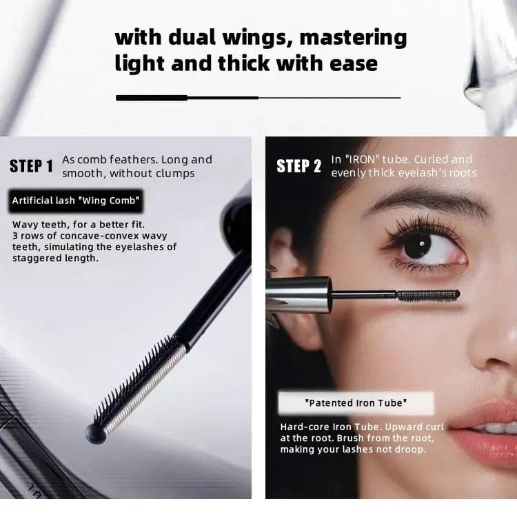 Mascara wand and iron tube styling, JUDYDOLL Feather Lash Iron Mascara 01 Black