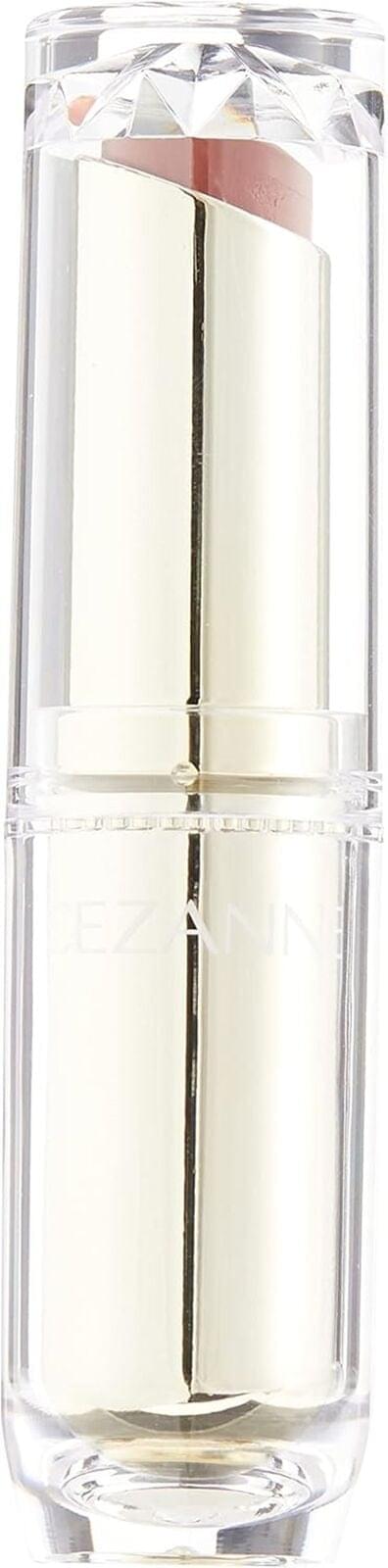 CEZANNE Lasting Gloss Lip close-up, clear tube with gold lip stick holder