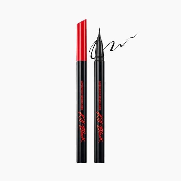 CLIO Superproof brush liner with black barrel and fine angled brush tip