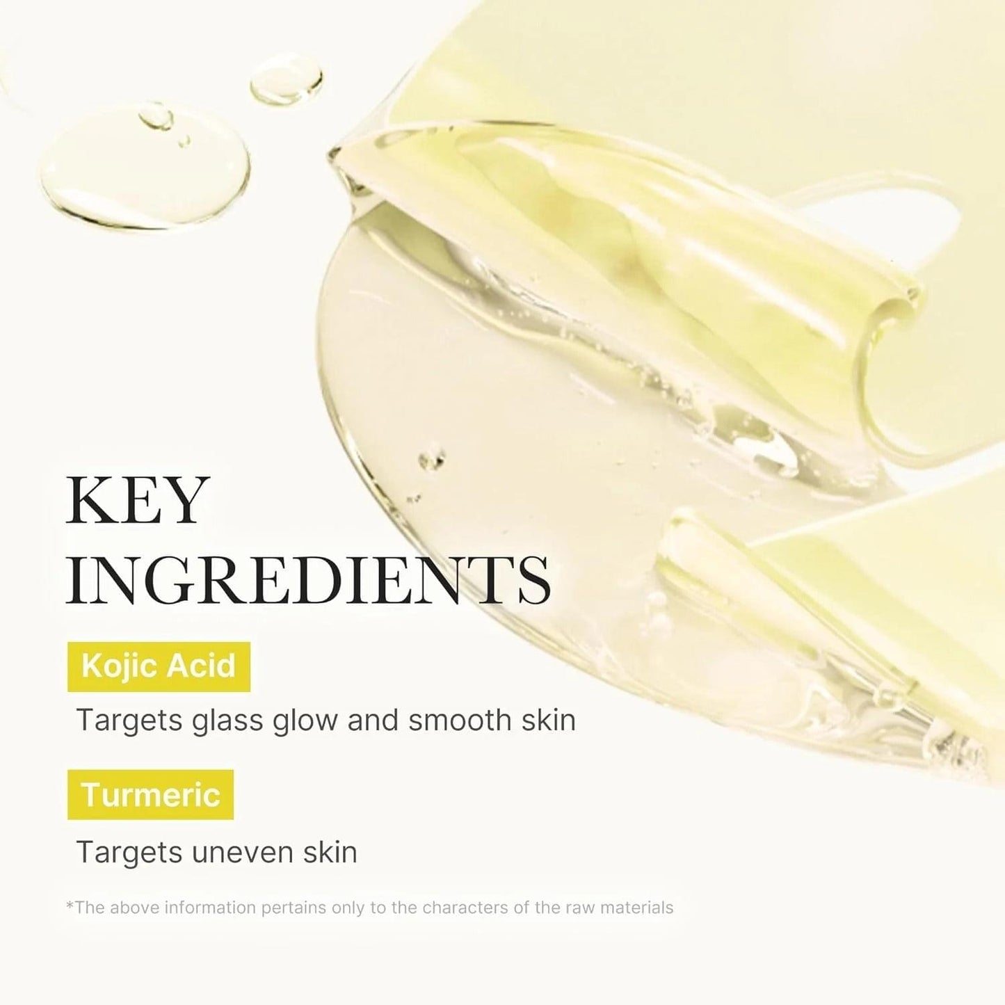 Gel mask ingredients graphic with pale yellow jelly texture and callouts