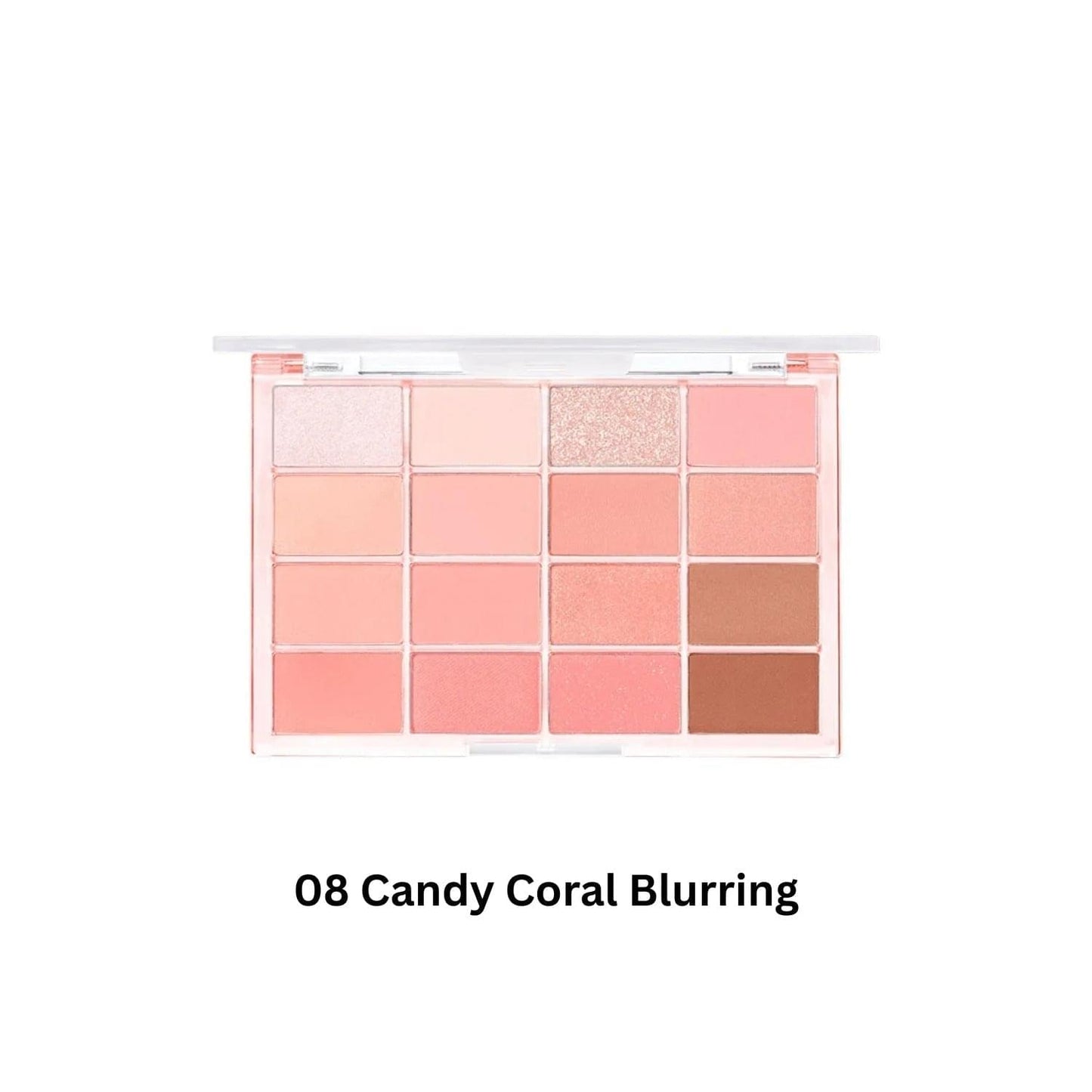WAKEMAKE Soft Blurring Eye Palette 08 Candy Coral Blurring with coral pink tones