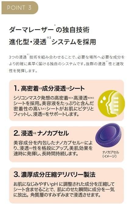 Mask feature infographic with “POINT 3” label and three-step system layout
