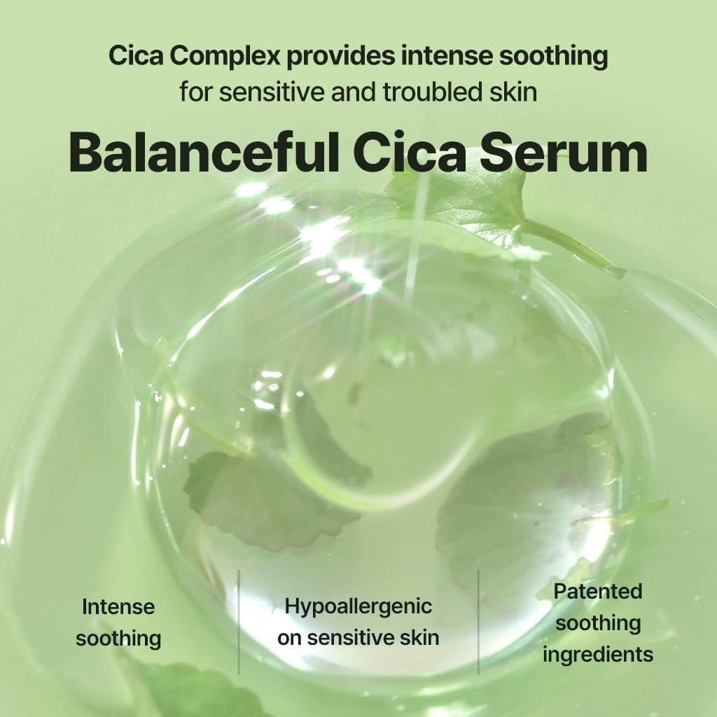 Green serum texture illustration with three label sections