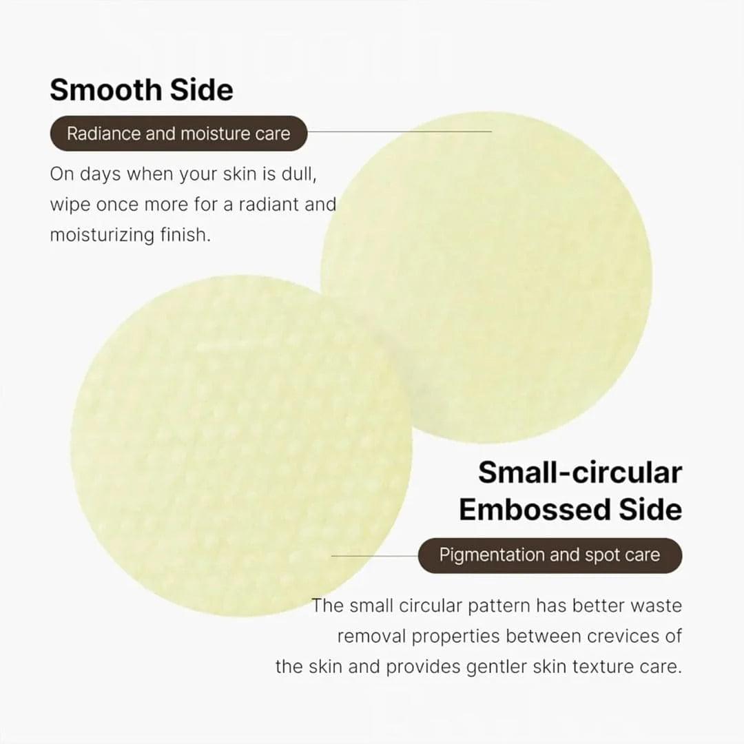 Vita C pad diagram showing smooth side and small-circular embossed side