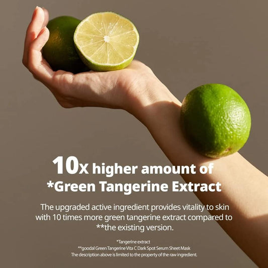 Hands holding green citrus fruit halves, ingredient for serum sheet mask
