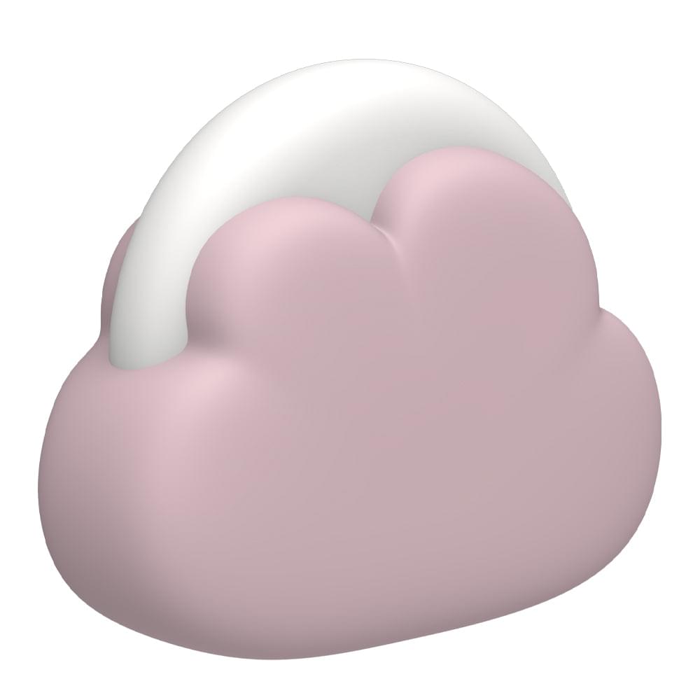 Dusty rose cloud-shaped kids night light with rounded white top