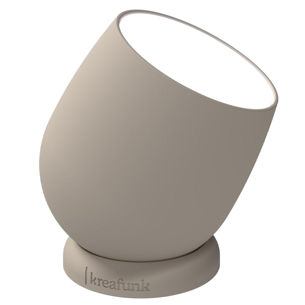 Kreafunk Beam lamp in ivory sand, teardrop shade with handle ring and open top