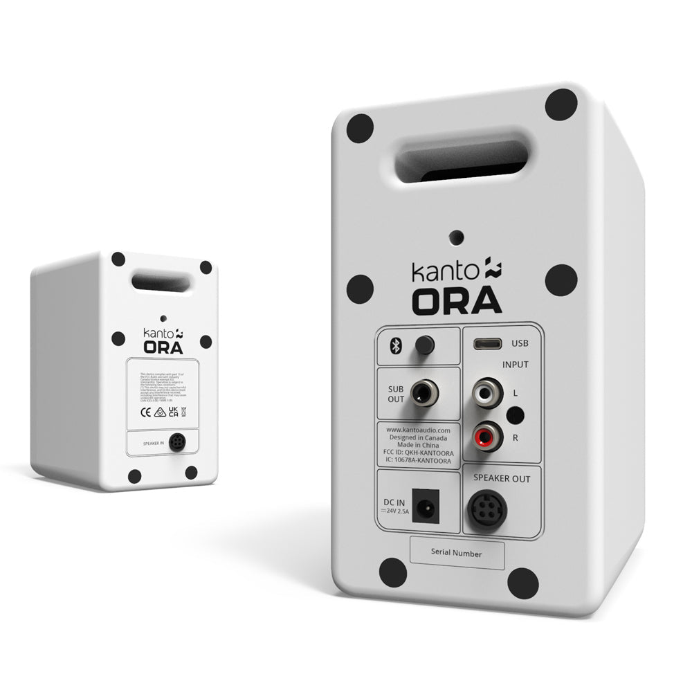 Kanto ORA 100W Powered Reference Desktop Computer Speakers with Bluetooth 5.0 White
