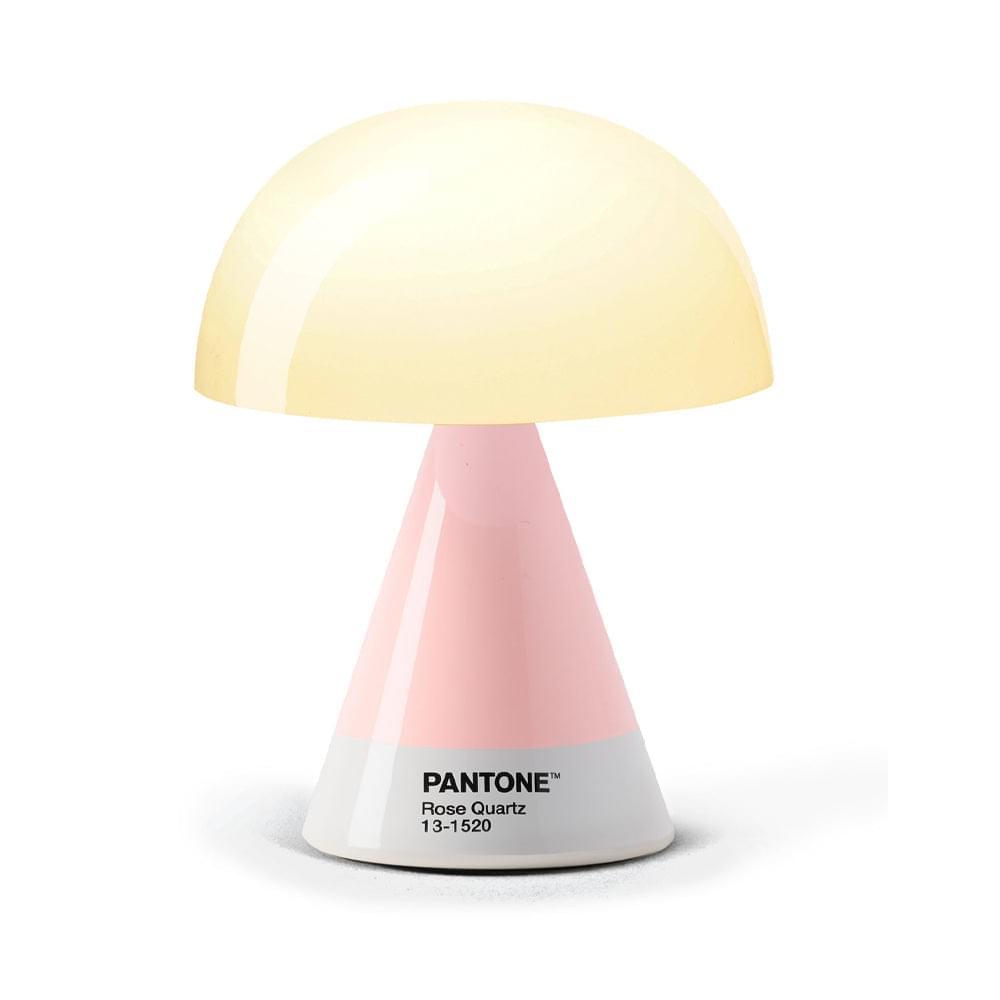 Rose quartz PANTONE mini lamp with cream dome shade and round base