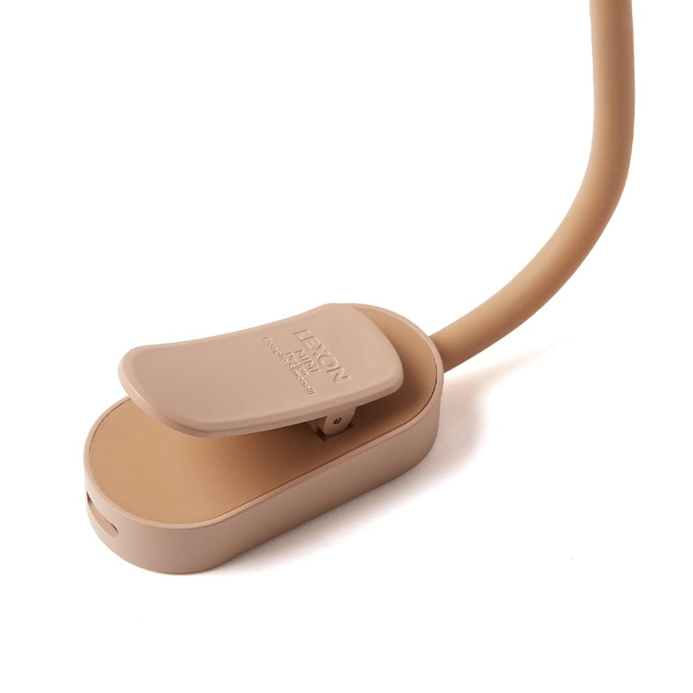 Flexible LED lamp with flat control base and curved gooseneck, gold finish