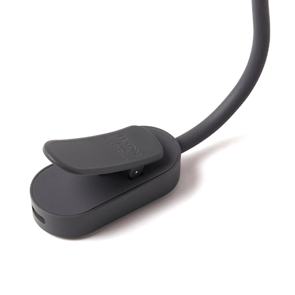 Gunmetal flexible LED lamp control pad with curved base and power cable