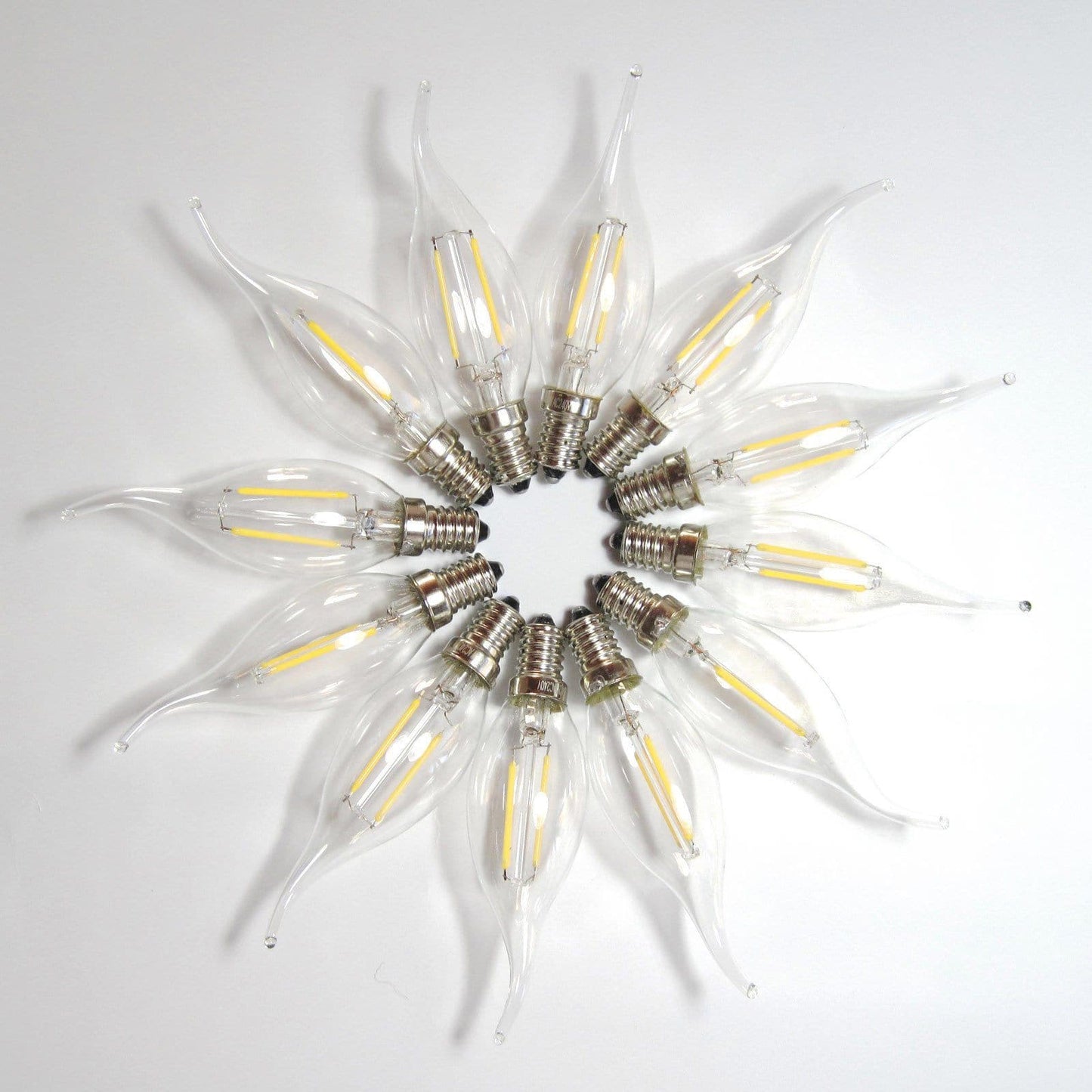 LED E14 Flame Tip Bulb Chandelier Candle Globes - 2w Cool White