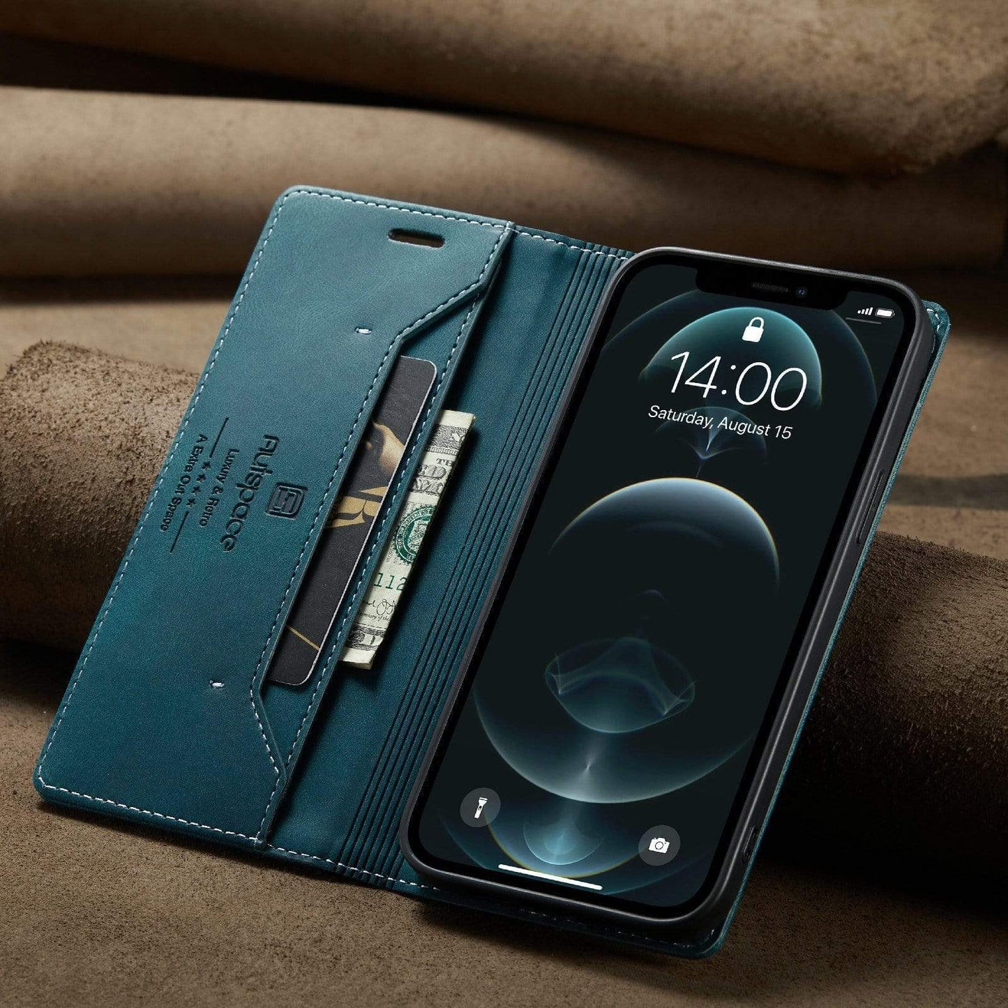 RFID iPhone Leather Wallet Case
