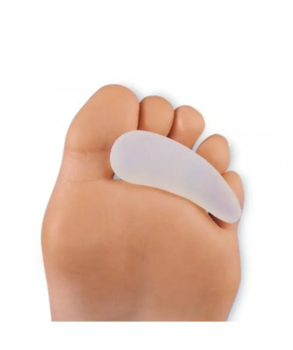 Gel toe crest, curved translucent gel pad for toe protection