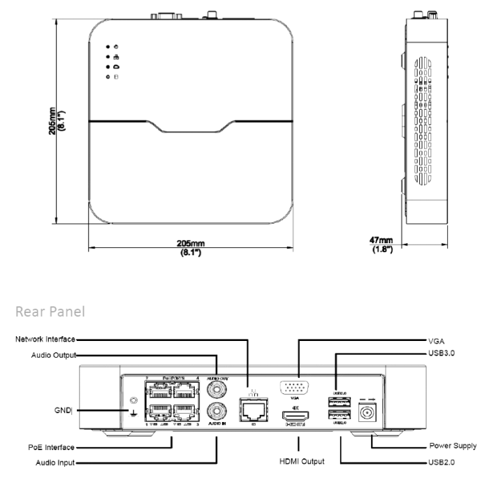 Uniarch Surveillance Kit with 2x Uniarch 8MP Turret NW Camera and 4CH NVR with PoE Switch plus 2TB HDD
