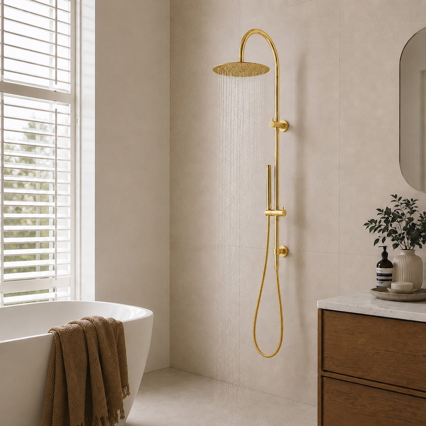 Reno Combination Shower - Polished Gold