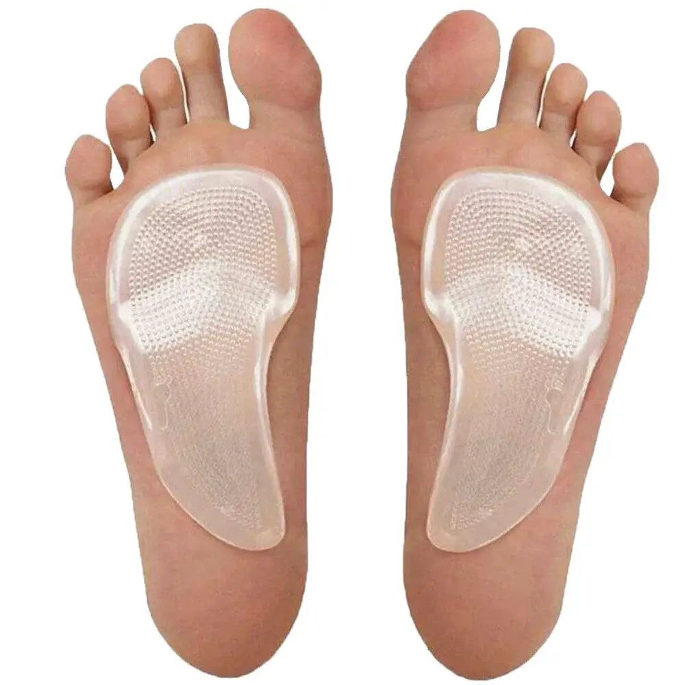 Clear metatarsal raise foot pads, pair of gel inserts for forefoot cushioning