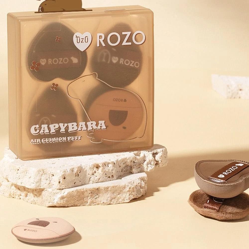 Capybara air cushion powder puff set with boxed puffs and two individual finger puffs