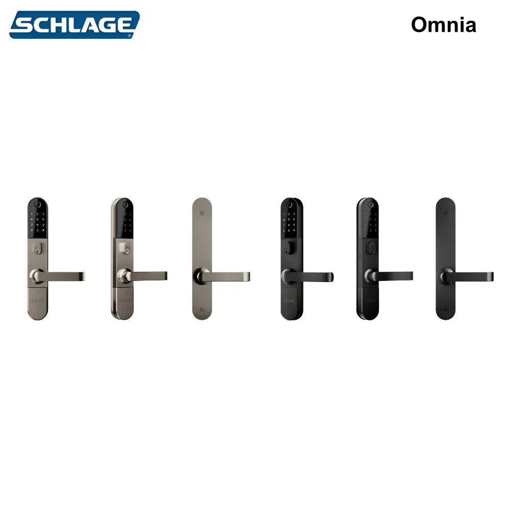 Schlage Omnia Smart Lock Bundle with 990 Mortice, Black/Silver BZ100