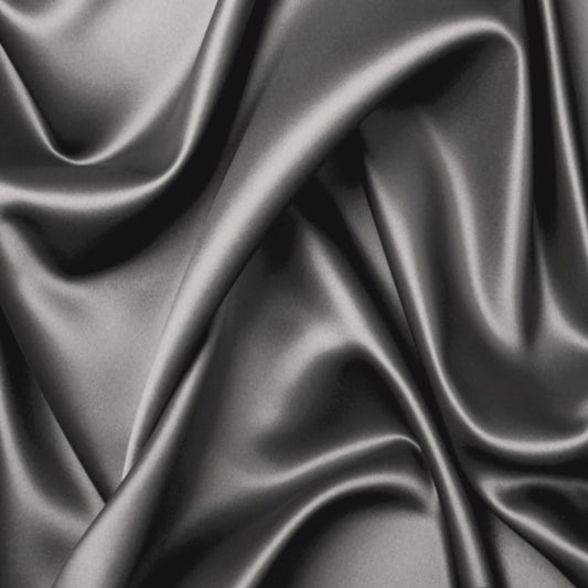 Charcoal silky bamboo fabric close-up with smooth sheen