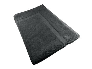 Charcoal bath mat, folded, soft cotton texture