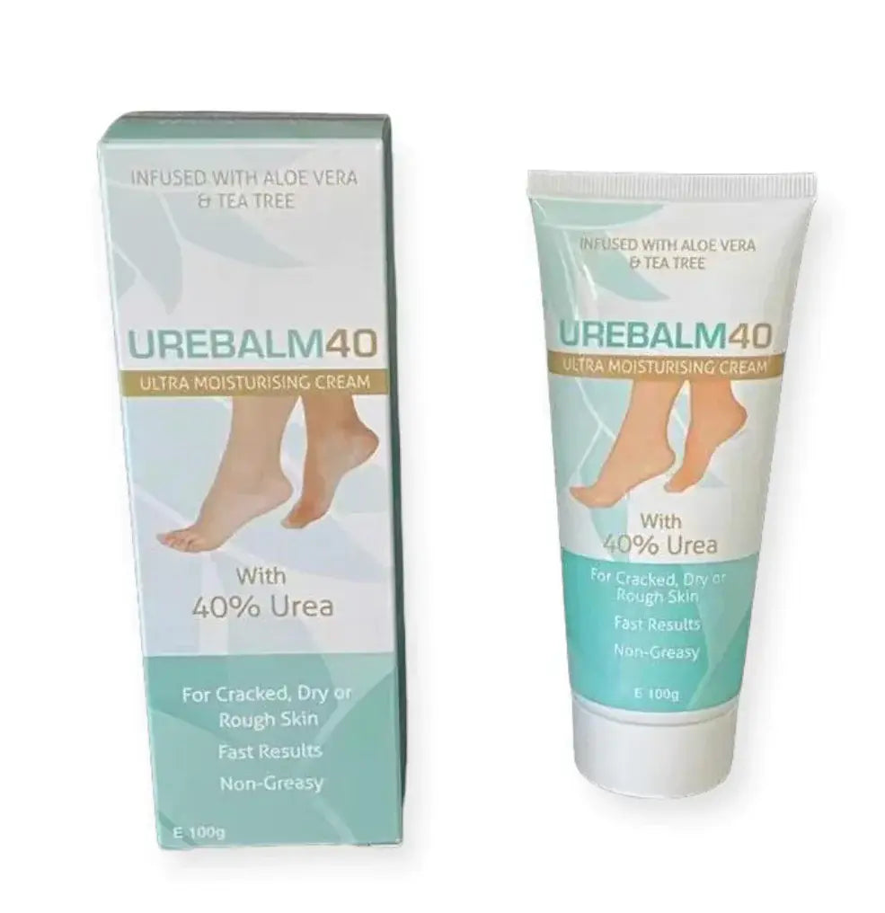 UREBALM40 foot urea balm cream, 40% urea with aloe vera, 100g tube and box