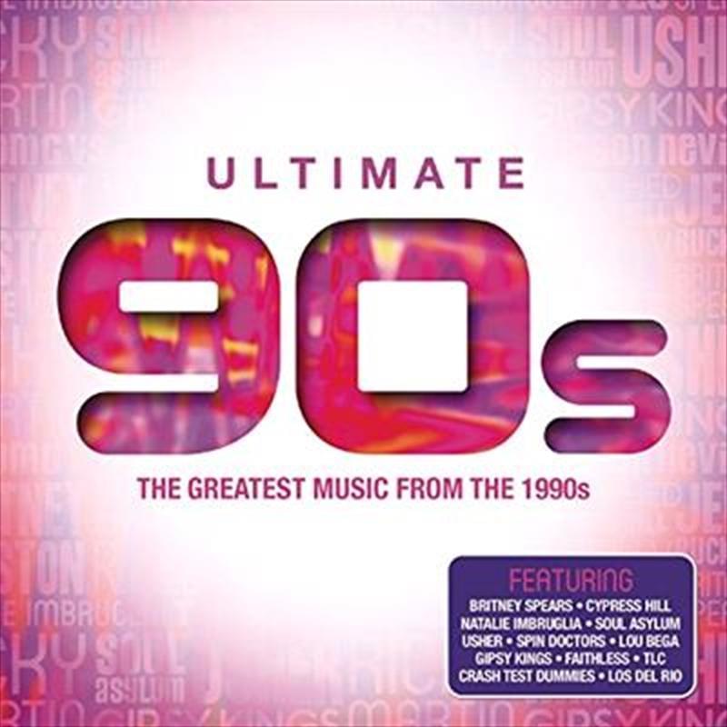 Ultimate 90s music CD album cover with colorful 90s title