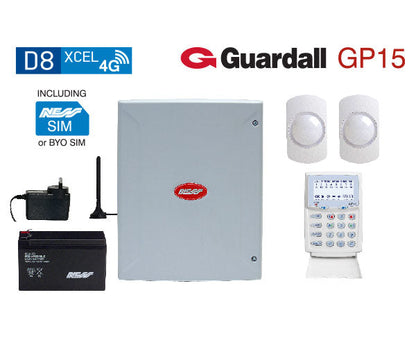 Ness D8XCEL 4G Alarm Kit with KPX+ LCD Keypad & Guardall GP15 PIR Motion Detectors – SKU: K-9410