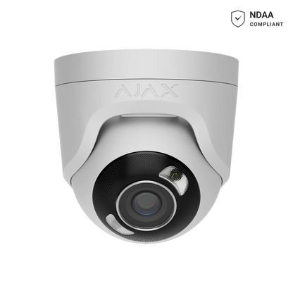 AJAX#126265 Ajax 8MP 2.8mm Turret HL IP Security Camera – White / Black