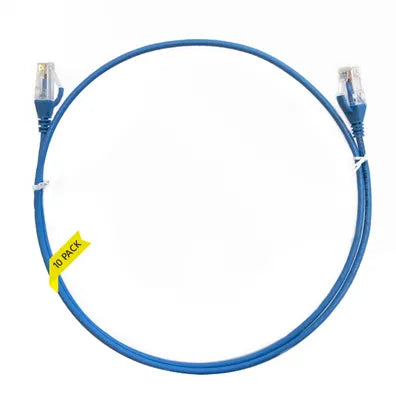 4Cabling 0.5m CAT6 Ultra-Thin LSZH Ethernet Cable – 10 Pack, Blue, 28AWG, 100% Copper, AS/CA S008 Certified SKU:004.004.0002.10PACK-4C