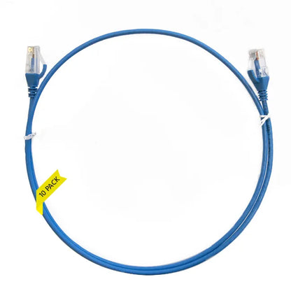 1m Ultra-Thin CAT6 LSZH Ethernet Cable – 10 Pack | Blue | RJ45 to RJ45, 28AWG, 3.6mm Diameter | Space-Saving High-Density Patch Cables for Server Racks SKU:004.004.0003.10PACK