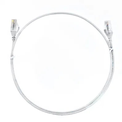 0.15m Cat 6 Ultra-Thin LSZH Ethernet Cable | White, High-Density 28AWG Patch Lead with Gold-Plated RJ45 Connectors