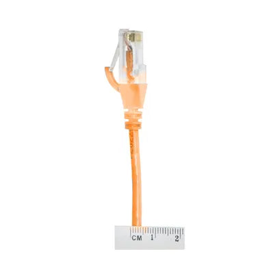 0.75m CAT6 Ultra Thin Ethernet Cable – Orange | LSZH Jacket, 28AWG, Fluke Tested, 100% Copper, 10GbE Rated | SKU:004.004.5016-4C